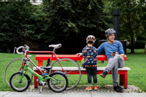 Mann mit Kind _ STADTRADELN, Foto: Klima-Bündnis Services