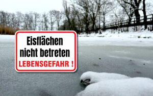 Schild: Eisfläche-nicht-betreten