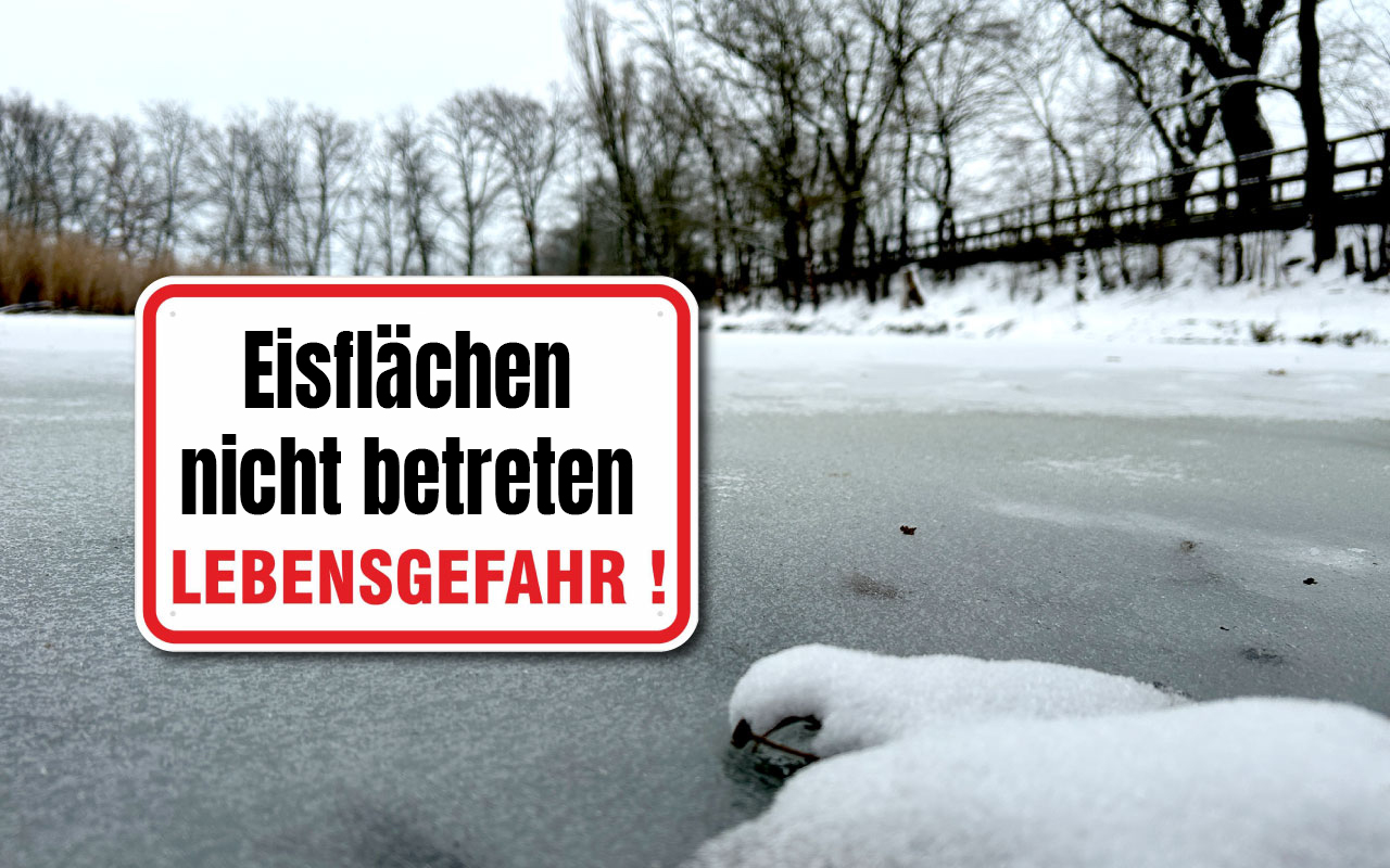 Schild: Eisfläche-nicht-betreten