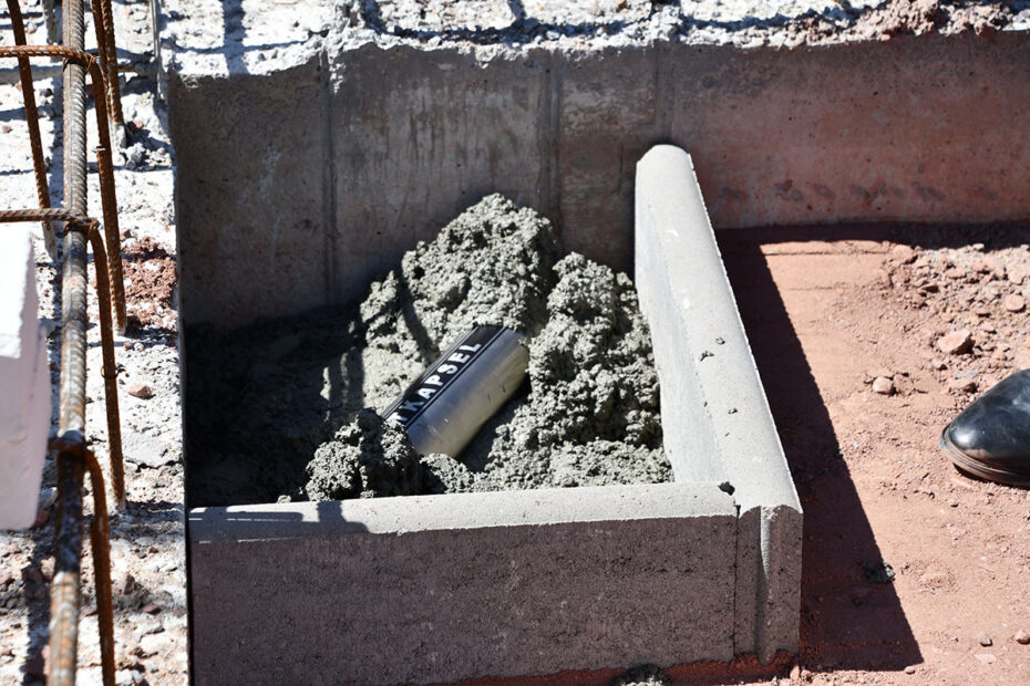 The time capsule was set in concrete