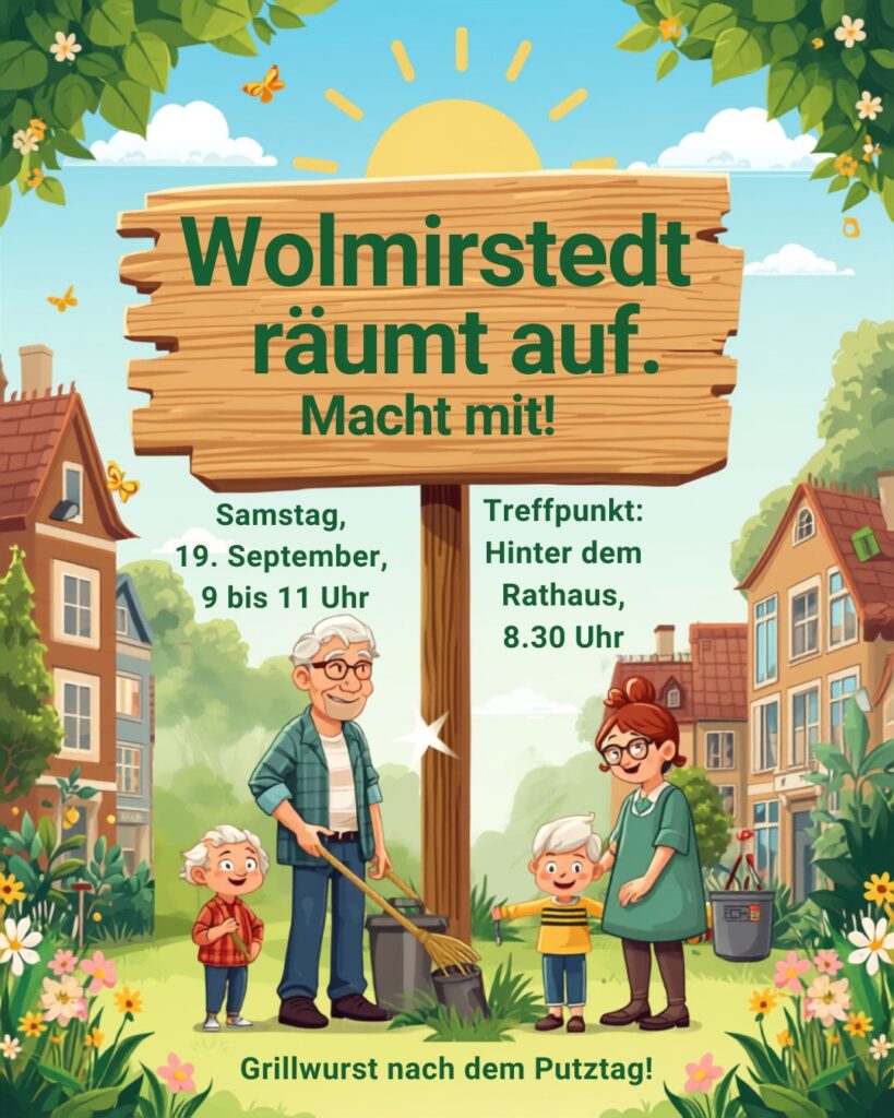 Flyer Putztag "Wolmirstedt räumt auf"